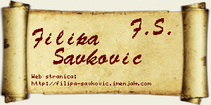 Filipa Savković vizit kartica